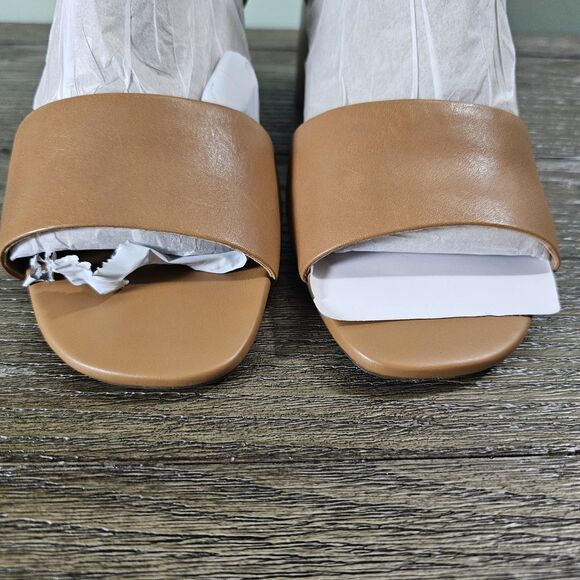 Vionic Chardonnay Block Heel Sandal Camel Brown Leather Womens 10 Wide - Picture 3 of 13